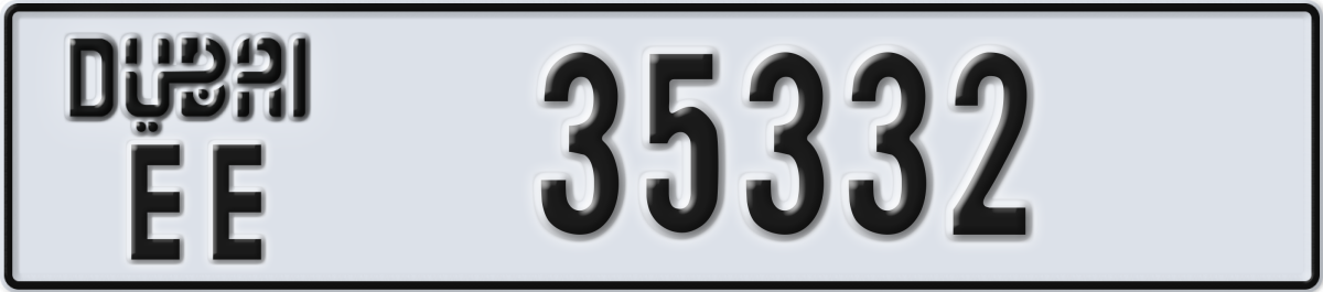 dubai License Plate Number 35332 Code EE