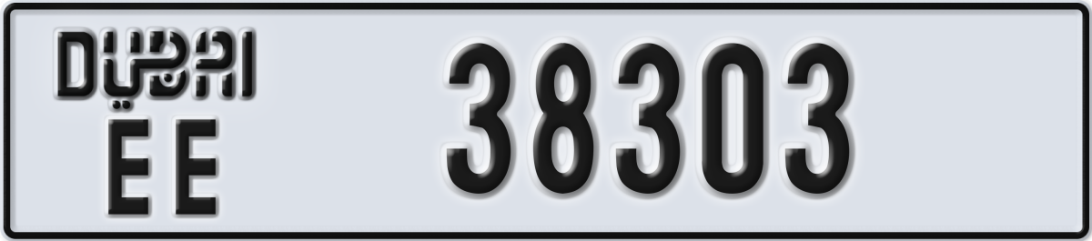 dubai License Plate Number 38303 Code EE