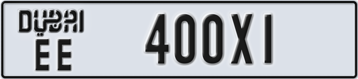 dubai License Plate Number 400X1 Code EE