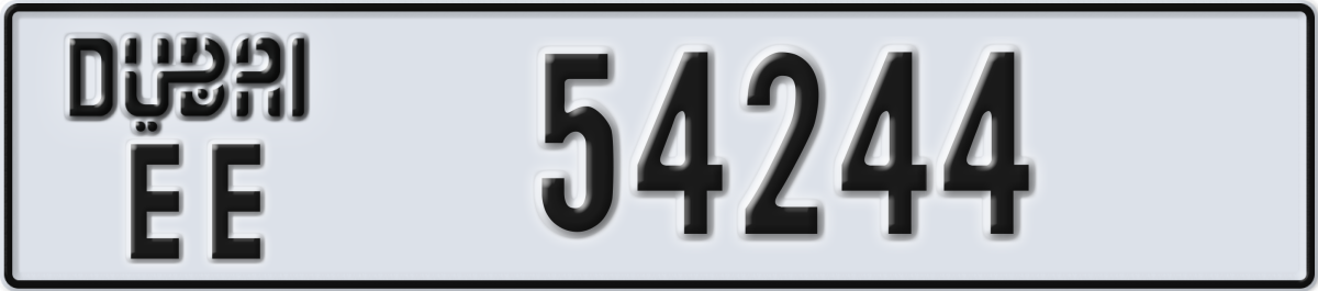 dubai License Plate Number 54244 Code EE