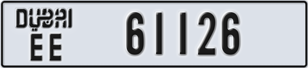 dubai License Plate Number 61126 Code EE