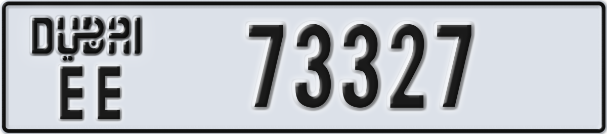 dubai License Plate Number 73327 Code EE