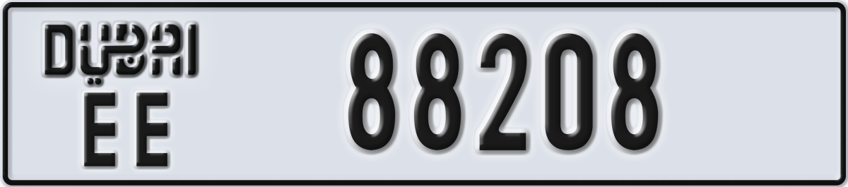 dubai License Plate Number 88208 Code EE