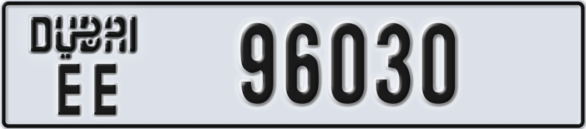dubai License Plate Number 96030 Code EE