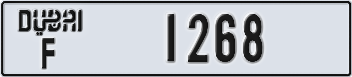 dubai License Plate Number 1268 Code F