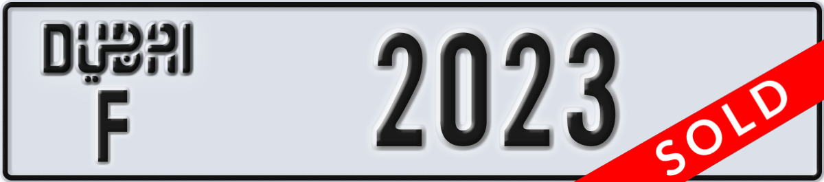 dubai License Plate Number 2023 Code F