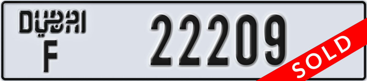 dubai License Plate Number 22209 Code F