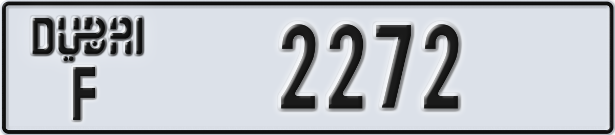 dubai License Plate Number 2272 Code F