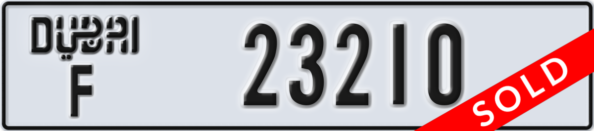 dubai License Plate Number 23210 Code F