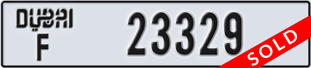 dubai License Plate Number 23329 Code F