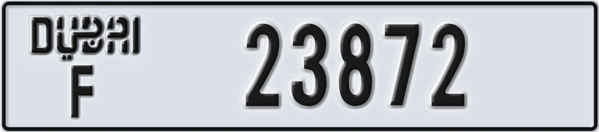 dubai License Plate Number 23872 Code F