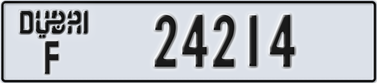 dubai License Plate Number 24214 Code F