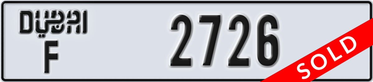 dubai License Plate Number 2726 Code F