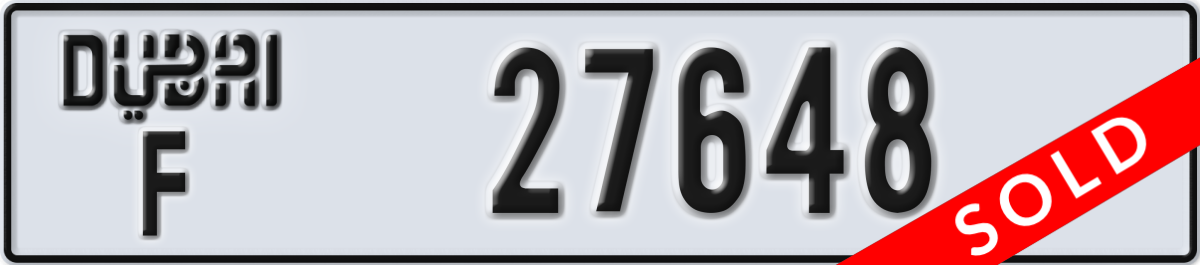 dubai License Plate Number 27727 Code F