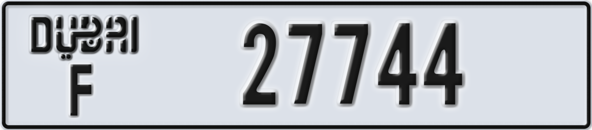 dubai License Plate Number 27744 Code F
