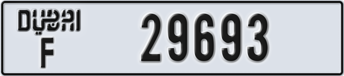 dubai License Plate Number 29772 Code F