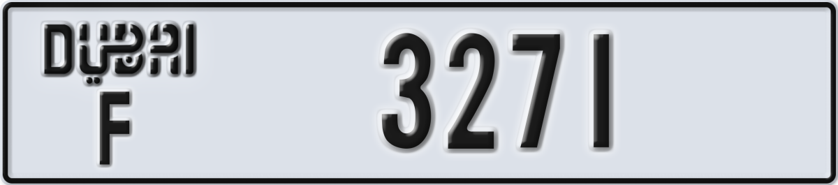 dubai License Plate Number 3271 Code F
