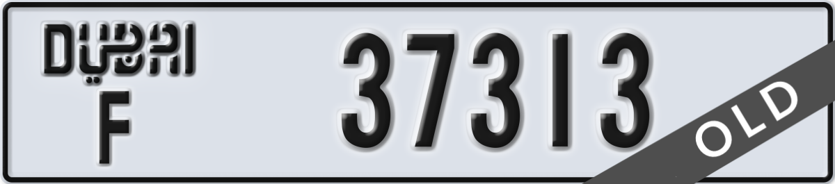 dubai License Plate Number 37313 Code F