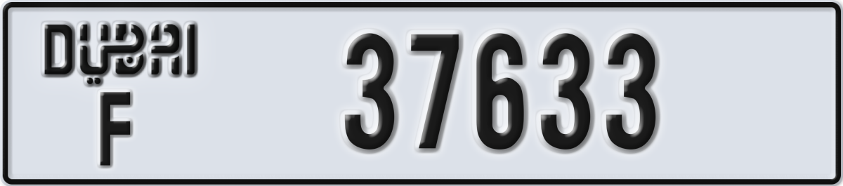 dubai License Plate Number 37633 Code F