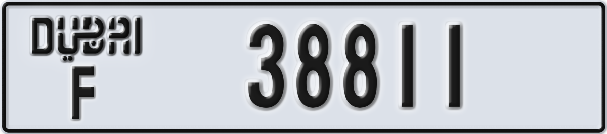 dubai License Plate Number 38811 Code F