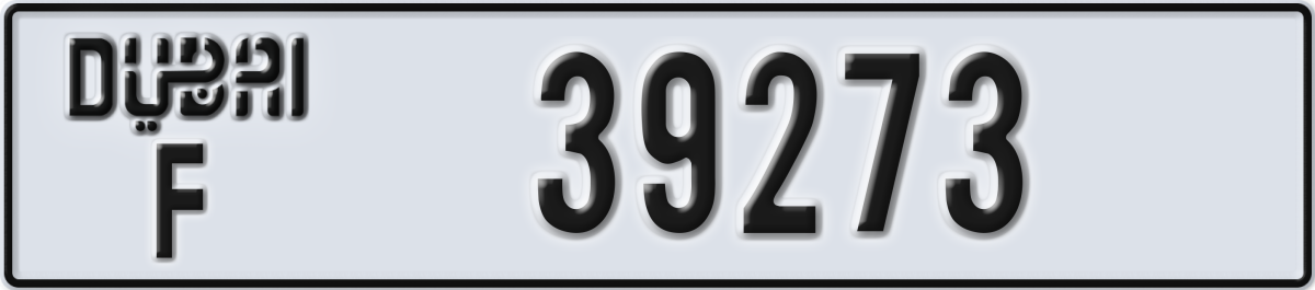 dubai License Plate Number 39273 Code F