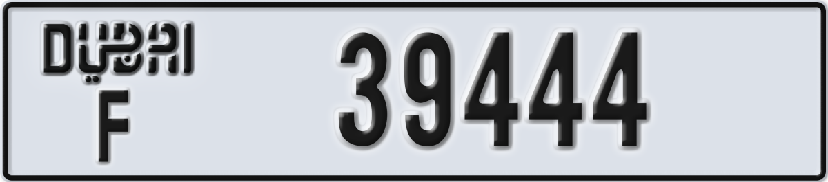 dubai License Plate Number 39444 Code F