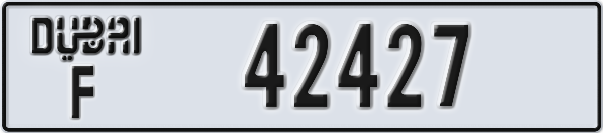 dubai License Plate Number 42427 Code F