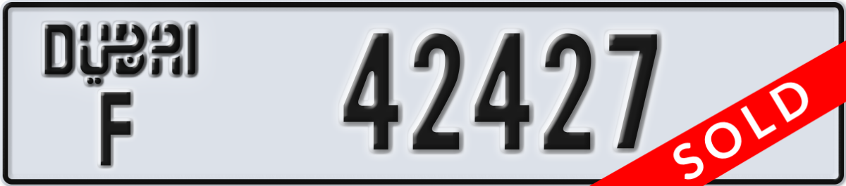 dubai License Plate Number 42427 Code F