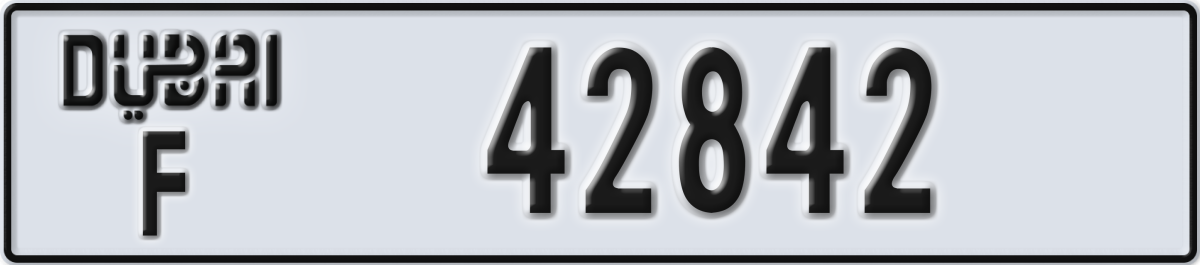 dubai License Plate Number 42842 Code F
