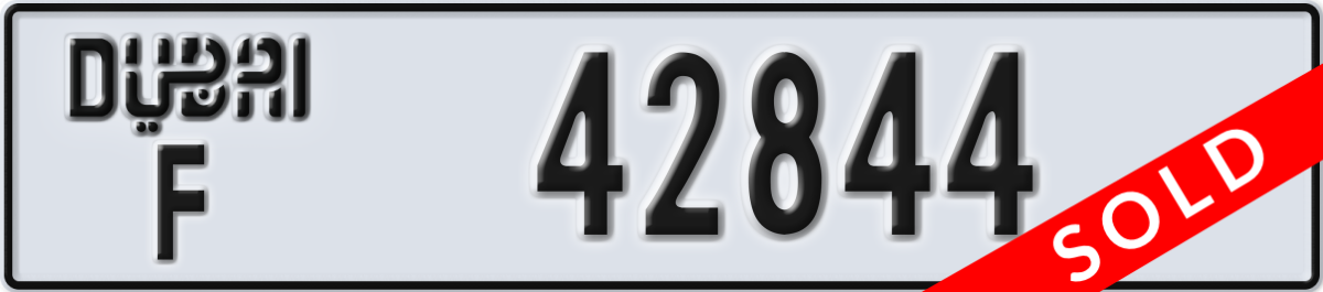 dubai License Plate Number 42844 Code F