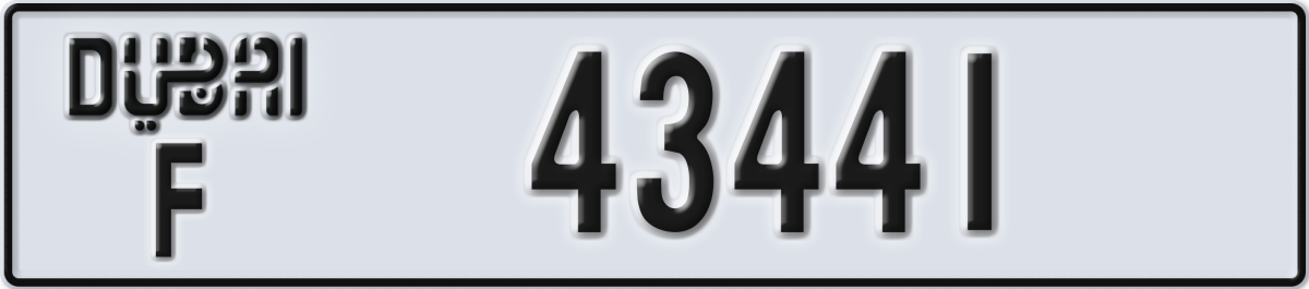 dubai License Plate Number 43441 Code F