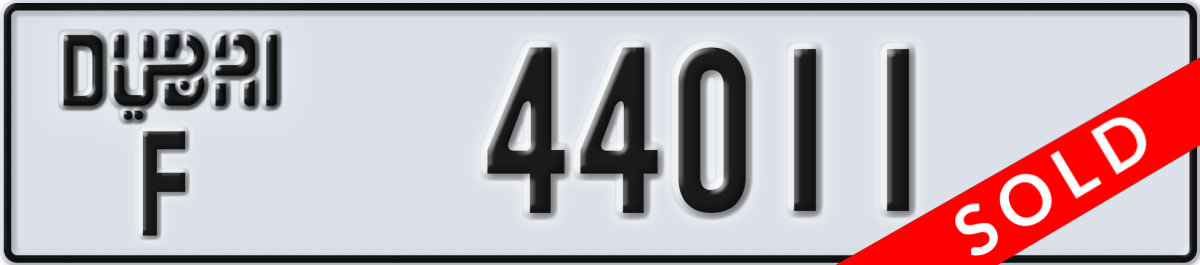 dubai License Plate Number 44011 Code F
