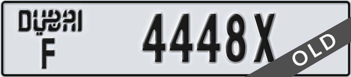 dubai License Plate Number 4448X Code F