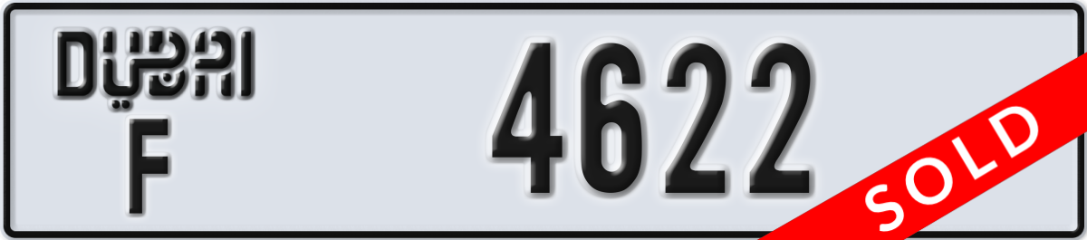 dubai License Plate Number 4622 Code F