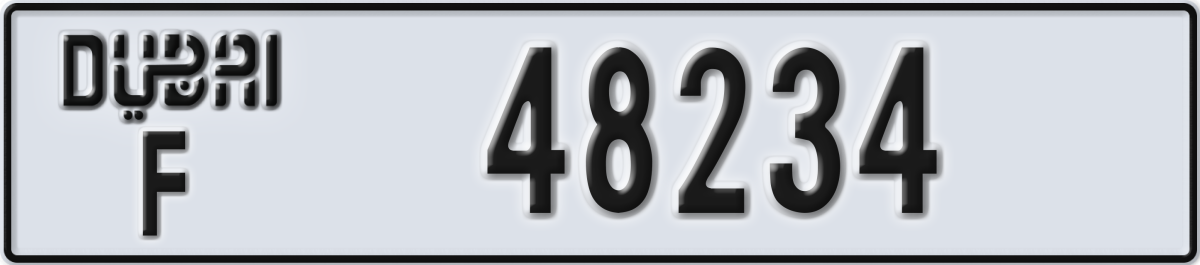 dubai License Plate Number 48234 Code F
