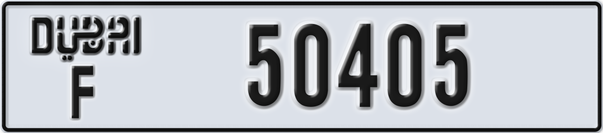 dubai License Plate Number 50405 Code F