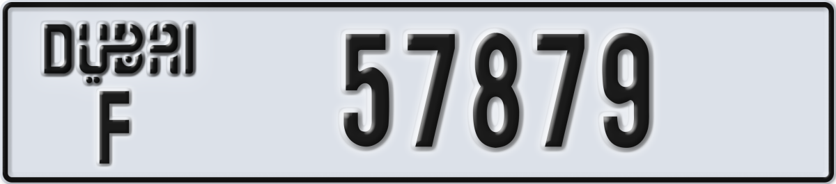 dubai License Plate Number 57879 Code F