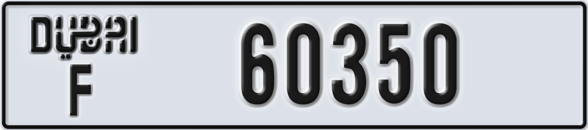 dubai License Plate Number 60350 Code F