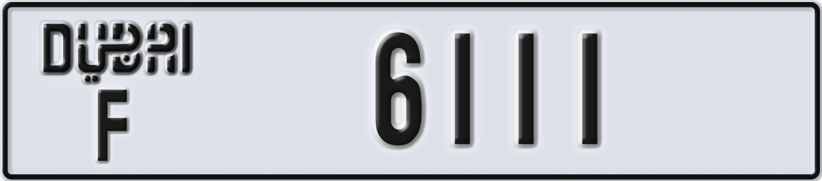 dubai License Plate Number 6111 Code F