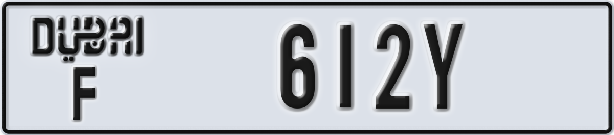 dubai License Plate Number 612Y Code F