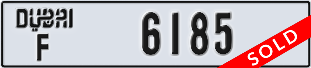 dubai License Plate Number 6185 Code F