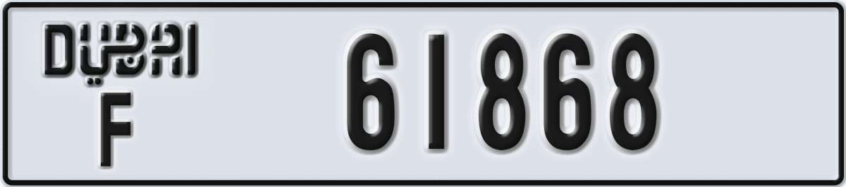 dubai License Plate Number 61868 Code F