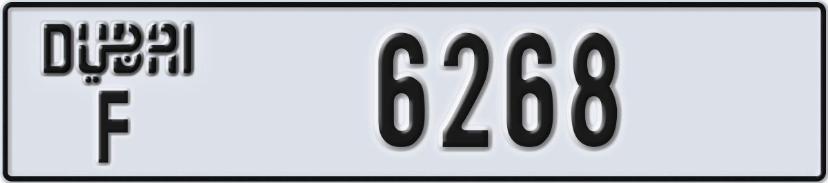 dubai License Plate Number 6268 Code F