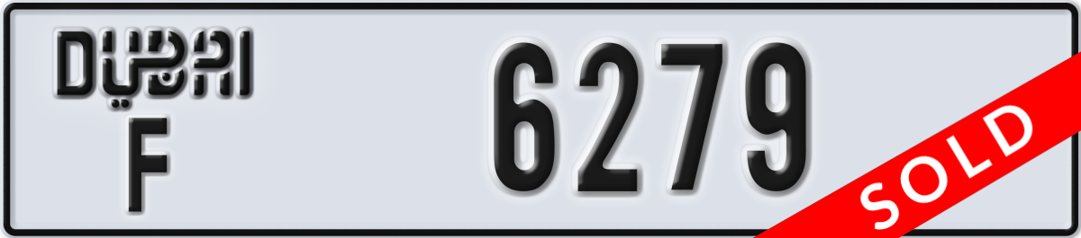 dubai License Plate Number 6279 Code F