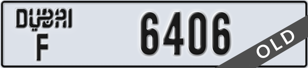 dubai License Plate Number 6406 Code F