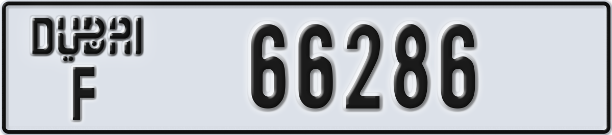 dubai License Plate Number 66286 Code F