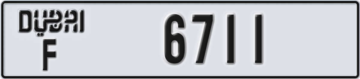 dubai License Plate Number 6711 Code F