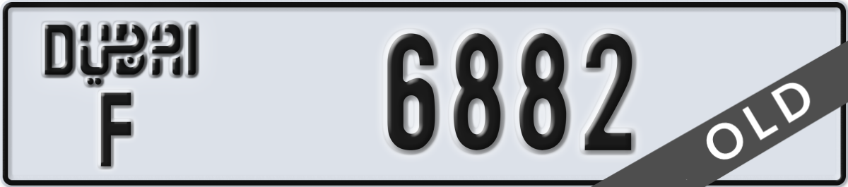 dubai License Plate Number 6882 Code F