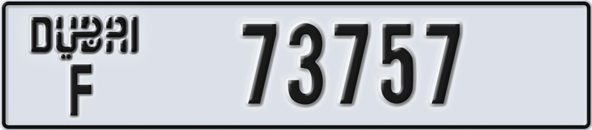 dubai License Plate Number 73757 Code F