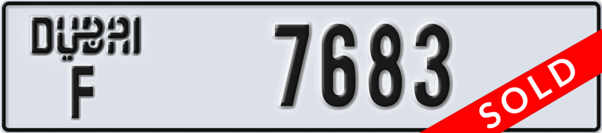 dubai License Plate Number 7683 Code F